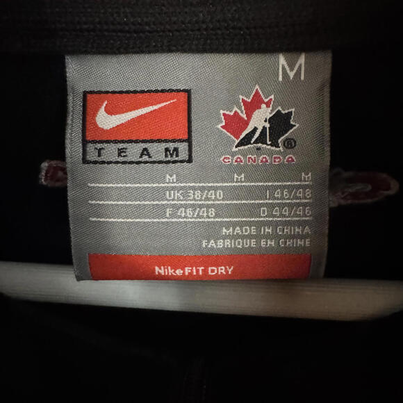 Nike Team Canada Hockey Jacket Men’s Medium Black Red | Fit Dry Full Zip - Picture 5 of 7